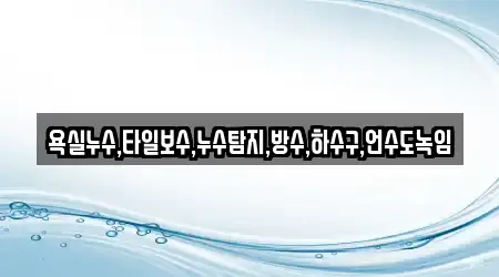 욕실누수,타일보수,누수탐지,방수,하수구,언수도녹임
