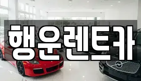 부산 강서구 송정동 렌트카 전문 행운렌트카